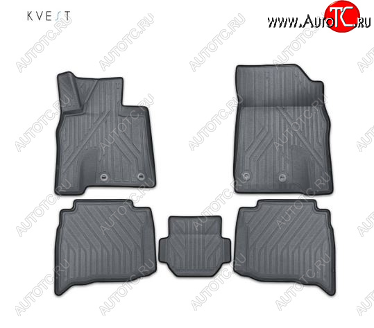 5 999 р. Комплект ковриков салона Kvest Lexus GX460 J150 1-ый рестайлинг (2013-2019) (Серый, черный кант)  с доставкой в г. Самара