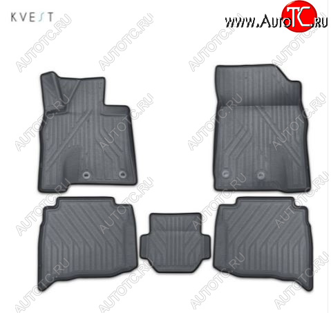 1 286 р. Комплект ковриков салона Kvest Lexus GX460 J150 1-ый рестайлинг (2013-2019) (Серый, серый кант)  с доставкой в г. Самара