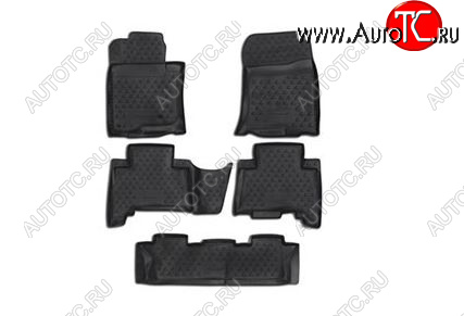 4 189 р. Комплект 3D ковриков салона Element (полиуретан) Lexus GX460 J150 1-ый рестайлинг (2013-2019) (Черные)  с доставкой в г. Самара