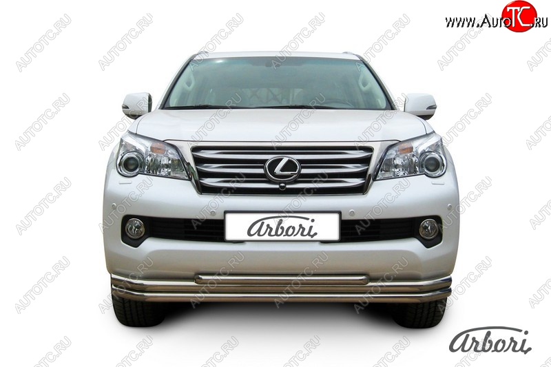 19 349 р. Защита переднего бампера Arbori (нержавейка, 3 трубы d57, 57 и 42 mm) Lexus GX460 J150 дорестайлинг (2009-2013)  с доставкой в г. Самара