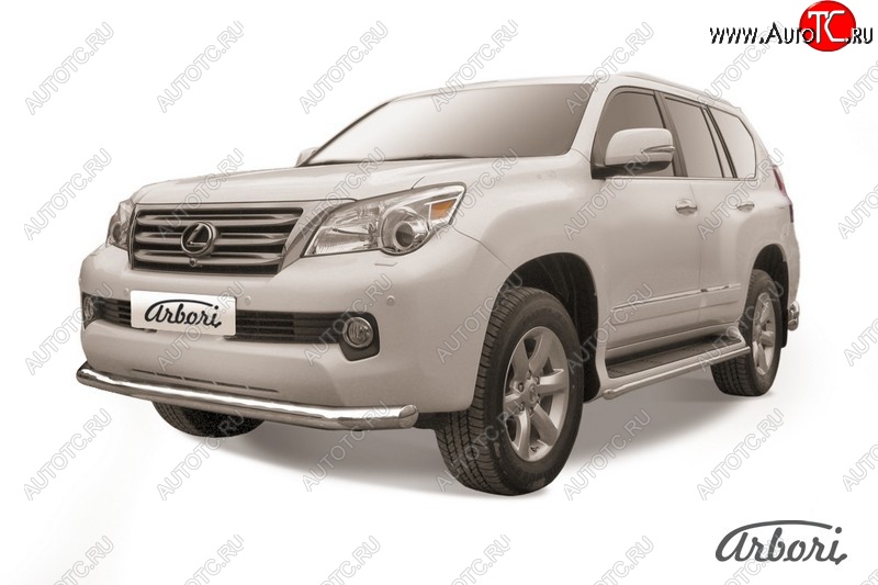 19 079 р. Защита переднего бампера Arbori (нержавейка, 1 труба d76 mm). Lexus GX460 J150 дорестайлинг (2009-2013)  с доставкой в г. Самара