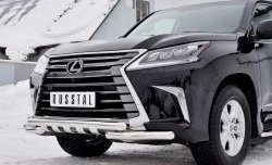 26 749 р. Защита переднего бампера (2 трубы Ø63 мм с зубами, нержавейка) SLITKOFF Lexus LX450d J200 2-ой рестайлинг (2015-2022)  с доставкой в г. Самара. Увеличить фотографию 4