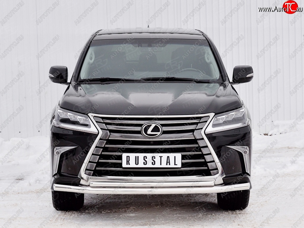 20 999 р. Защита переднего бампера (2 трубыØ63 и 42 мм, нержавейка) SLITKOFF Lexus LX450d J200 2-ой рестайлинг (2015-2022)  с доставкой в г. Самара