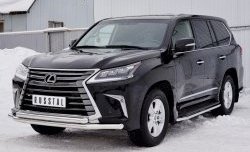 22 699 р. Защита переднего бампера (2 трубыØ63 мм, нержавейка) SLITKOFF Lexus LX450d J200 2-ой рестайлинг (2015-2022)  с доставкой в г. Самара. Увеличить фотографию 2