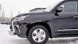22 699 р. Защита переднего бампера (2 трубыØ63 мм, нержавейка) SLITKOFF Lexus LX450d J200 2-ой рестайлинг (2015-2022)  с доставкой в г. Самара. Увеличить фотографию 3