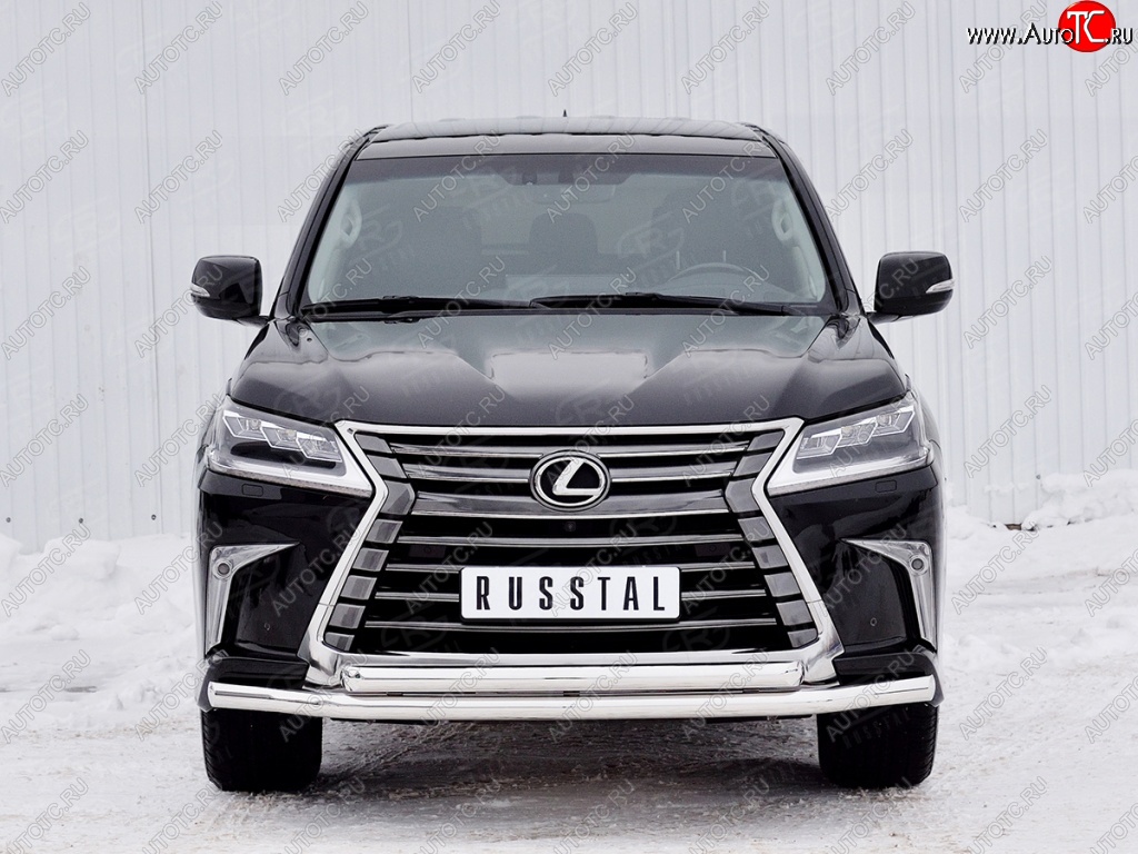 22 699 р. Защита переднего бампера (2 трубыØ63 мм, нержавейка) SLITKOFF Lexus LX450d J200 2-ой рестайлинг (2015-2022)  с доставкой в г. Самара