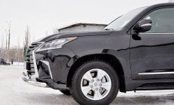16 449 р. Защита переднего бампера (2 трубыØ63 и 75х42 мм, нержавейка) Russtal Lexus LX450d J200 2-ой рестайлинг (2015-2022)  с доставкой в г. Самара. Увеличить фотографию 3