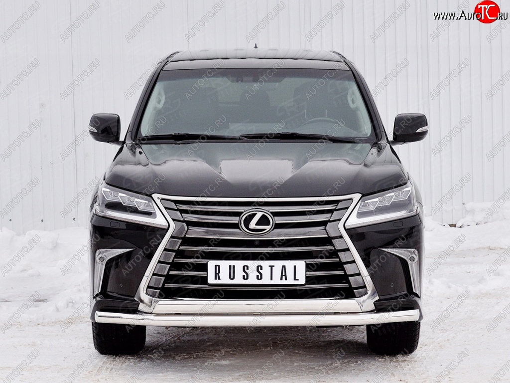 16 449 р. Защита переднего бампера (2 трубыØ63 и 75х42 мм, нержавейка) Russtal Lexus LX450d J200 2-ой рестайлинг (2015-2022)  с доставкой в г. Самара