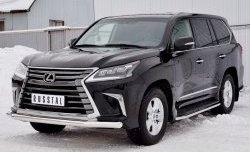 17 699 р. Защита переднего бампера (Ø76 мм, нержавейка) SLITKOFF Lexus LX450d J200 2-ой рестайлинг (2015-2022)  с доставкой в г. Самара. Увеличить фотографию 2