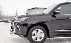 23 999 р. Защита переднего бампера (2 трубыØ76 и 63 мм, нержавейка) SLITKOFF Lexus LX450d J200 2-ой рестайлинг (2015-2022)  с доставкой в г. Самара. Увеличить фотографию 3