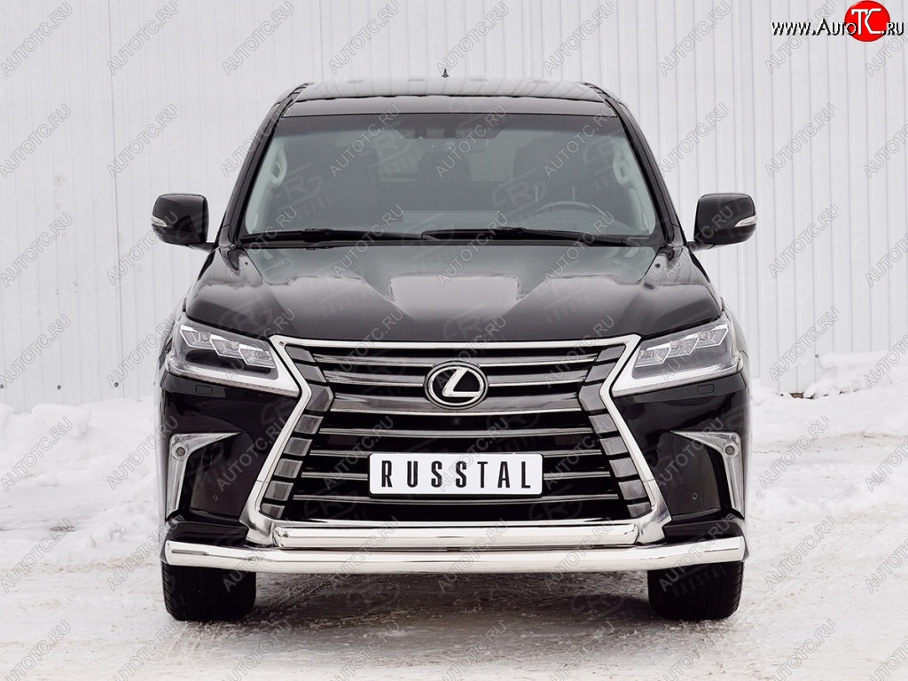 23 999 р. Защита переднего бампера (2 трубыØ76 и 63 мм, нержавейка) SLITKOFF Lexus LX450d J200 2-ой рестайлинг (2015-2022)  с доставкой в г. Самара