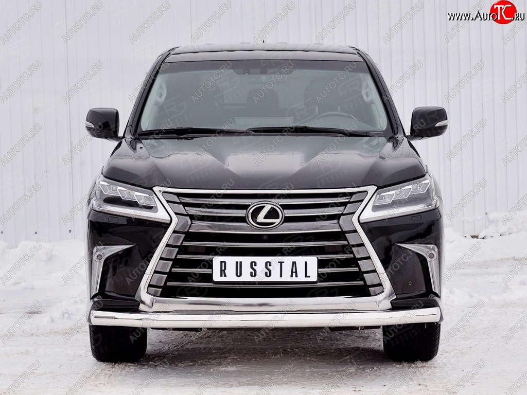 17 699 р. Защита переднего бампера (Ø76 мм, нержавейка) SLITKOFF Lexus LX450d J200 2-ой рестайлинг (2015-2022)  с доставкой в г. Самара