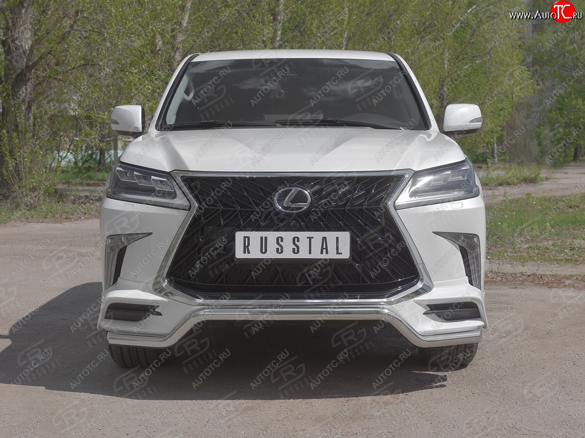 16 999 р. Защита переднего бампера (TRD Superior, волна, Ø 63 мм, нержавейка) Lexus LX450d J200 2-ой рестайлинг (2015-2022)  с доставкой в г. Самара