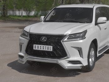 16 999 р. Защита переднего бампера (TRD Superior, волна, Ø 63 мм, нержавейка) Lexus LX450d J200 2-ой рестайлинг (2015-2022)  с доставкой в г. Самара. Увеличить фотографию 2
