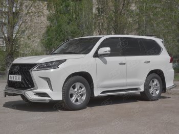 16 999 р. Защита переднего бампера (TRD Superior, волна, Ø 63 мм, нержавейка) Lexus LX450d J200 2-ой рестайлинг (2015-2022)  с доставкой в г. Самара. Увеличить фотографию 3