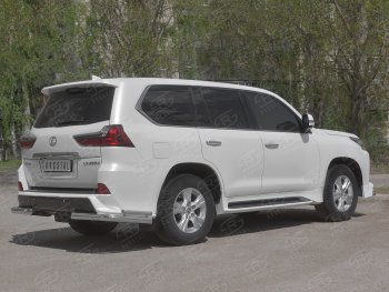16 849 р. Защита заднего бампера (2 трубы Ø76 и 42 мм уголки, нержавейка) Lexus LX450d J200 2-ой рестайлинг (2015-2022)  с доставкой в г. Самара. Увеличить фотографию 3