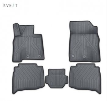 Комплект ковриков салона Kvest Lexus LX450d J200 2-ой рестайлинг (2015-2022) (Серый, серый кант)
