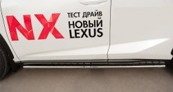 16 649 р. Защита порогов с круглыми вставками для ног из овальной трубы диаметром 75x42 мм F SPORT Russtal Lexus NX200T Z10 (2014-2017)  с доставкой в г. Самара. Увеличить фотографию 3