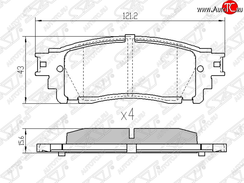 789 р. Колодки тормозные SAT (задние) Lexus NX200T Z10 (2014-2017)  с доставкой в г. Самара