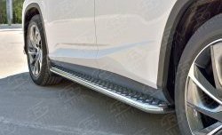 24 649 р. Широкая защита порогов из трубы диаметром 42 мм SLITKOFF Lexus RX 200T AL20 дорестайлинг (2015-2017)  с доставкой в г. Самара. Увеличить фотографию 2