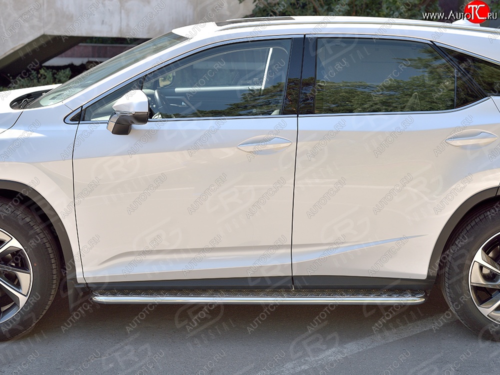 24 649 р. Широкая защита порогов из трубы диаметром 42 мм SLITKOFF Lexus RX 200T AL20 дорестайлинг (2015-2017)  с доставкой в г. Самара