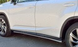 17 299 р. Защита порогов из круглой трубы диаметром 42 мм SLITKOFF Lexus RX 200T AL20 дорестайлинг (2015-2017)  с доставкой в г. Самара. Увеличить фотографию 2