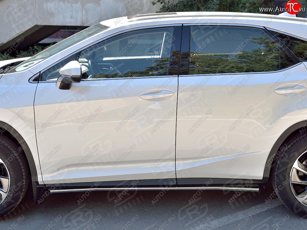 17 299 р. Защита порогов из круглой трубы диаметром 42 мм SLITKOFF Lexus RX 200T AL20 дорестайлинг (2015-2017)  с доставкой в г. Самара