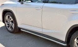 29 699 р. Защита порогов из круглой трубы диаметром 63 мм SLITKOFF Lexus RX 200T AL20 дорестайлинг (2015-2017)  с доставкой в г. Самара. Увеличить фотографию 2