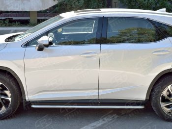 27 999 р. Широкая защита порогов с трубой диаметром 42 мм SLITKOFF v3 Lexus RX 200T AL20 дорестайлинг (2015-2017)  с доставкой в г. Самара. Увеличить фотографию 3