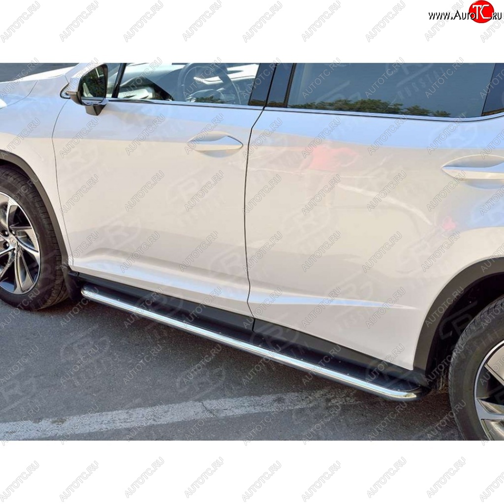 27 999 р. Широкая защита порогов с трубой диаметром 42 мм SLITKOFF v3 Lexus RX 200T AL20 дорестайлинг (2015-2017)  с доставкой в г. Самара