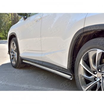 19 999 р. Защита порогов SLITKOFF из круглой трубы диаметром 42 мм v3 Lexus RX 200T AL20 дорестайлинг (2015-2017)  с доставкой в г. Самара. Увеличить фотографию 2