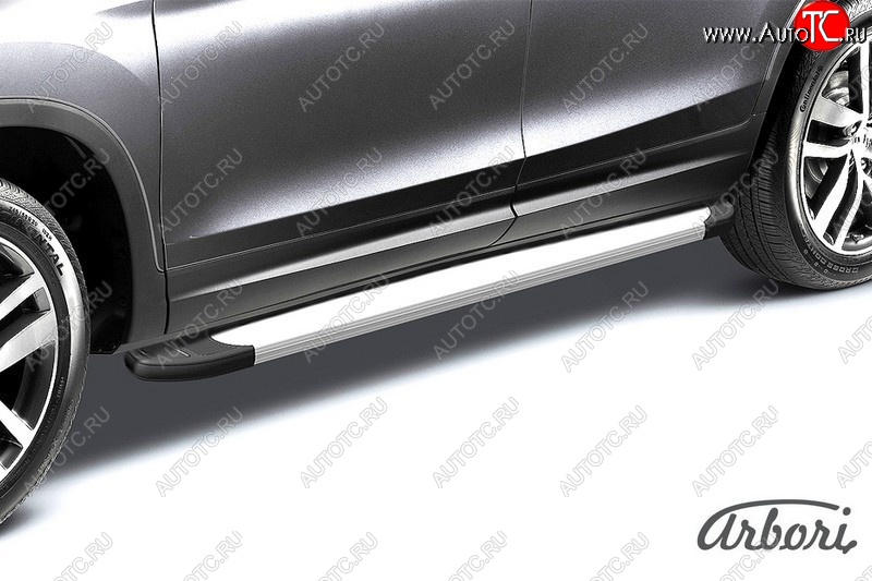10 619 р. Порожки для ног Arbori Optima Silver Lifan X60 2-ой рестайлинг (2016-2025)  с доставкой в г. Самара
