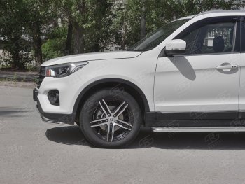 14 999 р. Защита переднего бампера (Ø42 мм, нержавейка) SLITKOFF Lifan X70 (2018-2025)  с доставкой в г. Самара. Увеличить фотографию 3