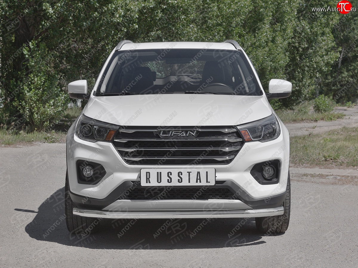 17 699 р. Защита переднего бампера (Ø 63 мм, ) SLITKOFF Lifan X70 (2018-2025)  с доставкой в г. Самара