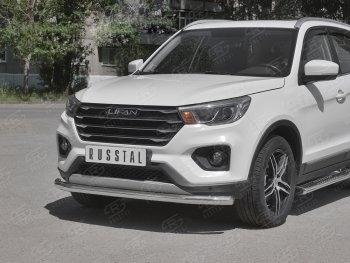 17 699 р. Защита переднего бампера (Ø 63 мм, ) SLITKOFF Lifan X70 (2018-2025)  с доставкой в г. Самара. Увеличить фотографию 2