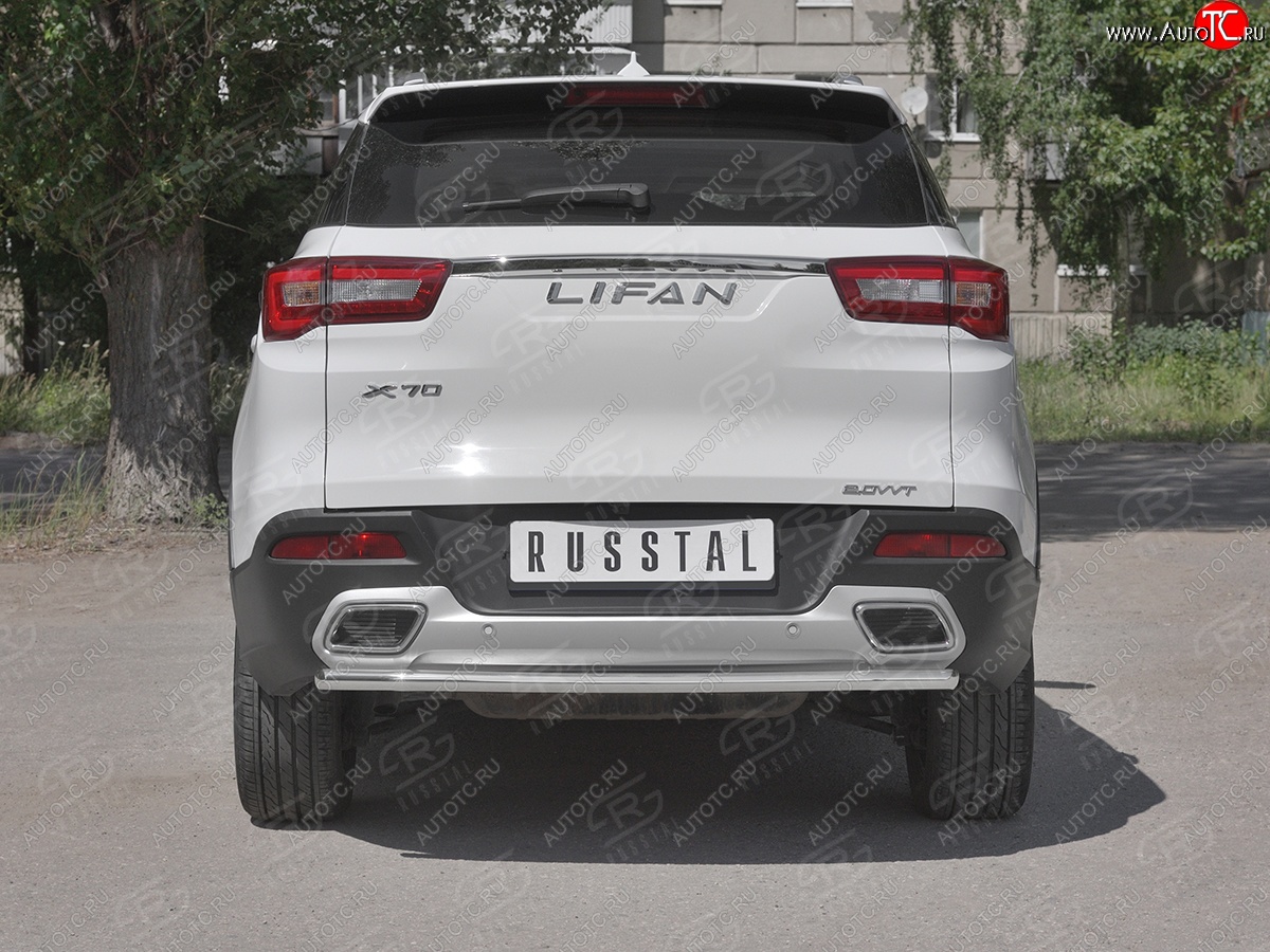 15 449 р. Защита заднего бампера (Ø63/42 мм, нержавейка) SLITKOFF Lifan X70 (2018-2025)  с доставкой в г. Самара