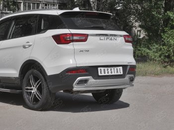 15 449 р. Защита заднего бампера (Ø63/42 мм, нержавейка) SLITKOFF Lifan X70 (2018-2025)  с доставкой в г. Самара. Увеличить фотографию 2