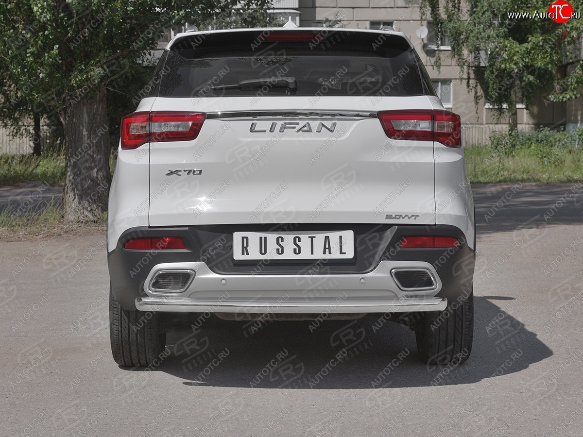 15 999 р. Защита заднего бампера (Ø63 мм, нержавейка) RUSSTAL Lifan X70 (2018-2025)  с доставкой в г. Самара