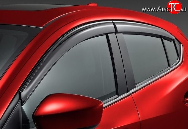 999 р. Комплект дефлекторов окон (ветровиков) 4 шт. Russtal Mazda 3/Axela BM дорестайлинг седан (2013-2016)  с доставкой в г. Самара