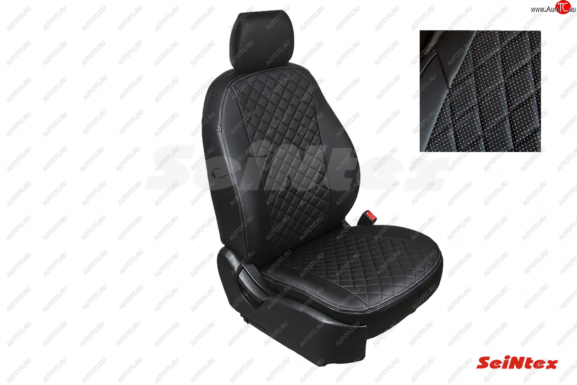 7 549 р. Чехлы для сидений Seintex (экокожа, ромб)  Mazda 3/Axela  BK (2003-2006) дорестайлинг седан, дорестайлинг, хэтчбэк (Черный, вставка черная)  с доставкой в г. Самара
