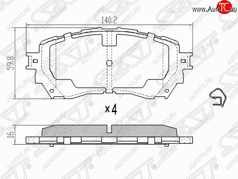 979 р. Колодки тормозные (передние) SAT Mazda 6 GJ 1 рестайлинг универсал (2015-2018)  с доставкой в г. Самара