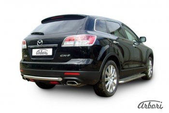 8 999 р. Защита заднего бампера Arbori (короткая, нержавейка, 1 труба d57 mm). Mazda CX-9 TB дорестайлинг (2007-2009)  с доставкой в г. Самара. Увеличить фотографию 2
