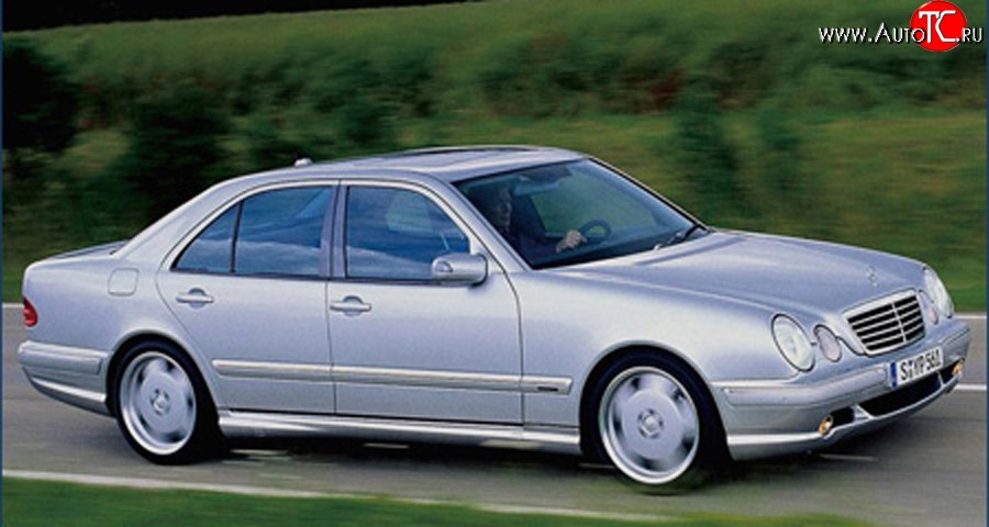 8 149 р. Пороги накладки AMG E55 Mercedes-Benz E-Class W210 дорестайлинг седан (1996-1999) (Неокрашенные)  с доставкой в г. Самара