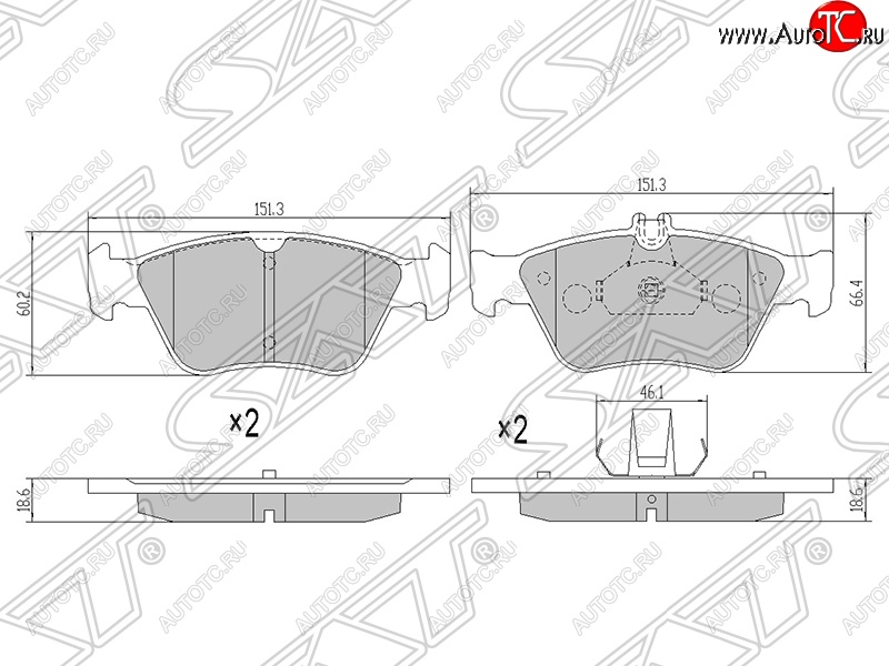 1 079 р. Колодки тормозные передние SAT Mercedes-Benz E-Class W210 дорестайлинг седан (1996-1999)  с доставкой в г. Самара