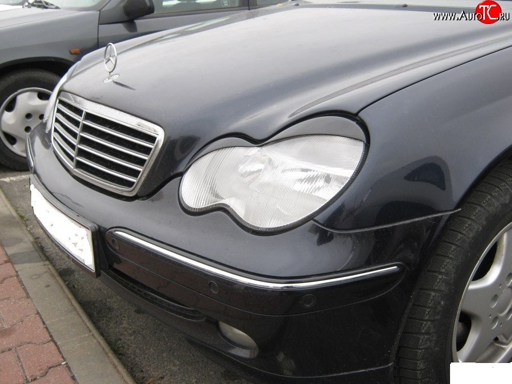 2 399 р. Реснички Sport на фары Mercedes-Benz C-Class W203 дорестайлинг седан (2000-2004)  с доставкой в г. Самара
