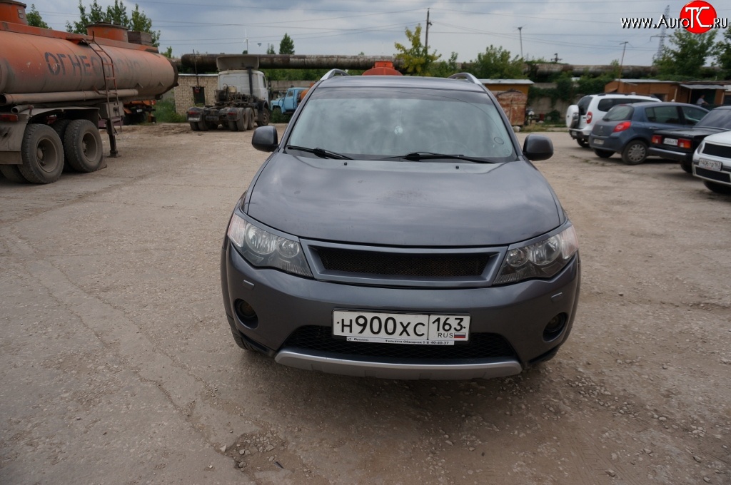 5 449 р. Решётка радиатора (рестайлинг) Sport  Mitsubishi Outlander  XL (2010-2013) (CW)  рестайлинг (Неокрашенная)  с доставкой в г. Самара