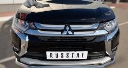 14 549 р. Одинарная защита переднего бампера диаметром 63 мм SLITKOFF Mitsubishi Outlander GF 2-ой рестайлинг (2015-2018)  с доставкой в г. Самара. Увеличить фотографию 2