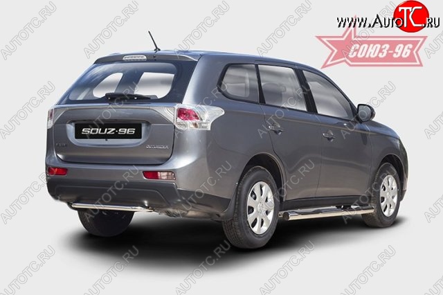 9 359 р. Узкая защита заднего бампера (d42) Souz-96 Mitsubishi Outlander GF дорестайлинг (2012-2014)  с доставкой в г. Самара