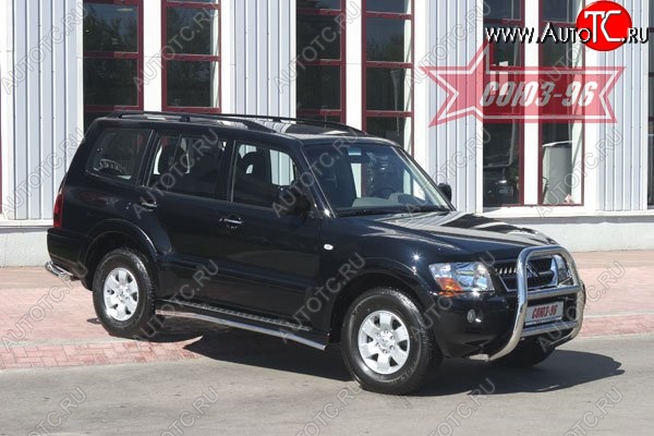 18 359 р. Защита переднего бампера Souz-96 (d76) Mitsubishi Pajero 3 V70 дорестайлинг (1999-2003)  с доставкой в г. Самара