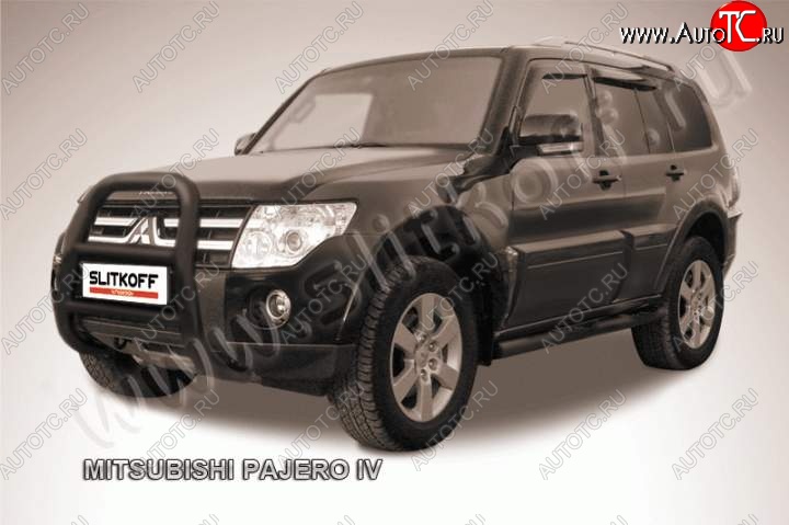 27 449 р. Кенгурятник d76 высокий Mitsubishi Pajero 4 V80 3 дв. 1-ый рестайлинг (2011-2014) (Цвет: серебристый)  с доставкой в г. Самара